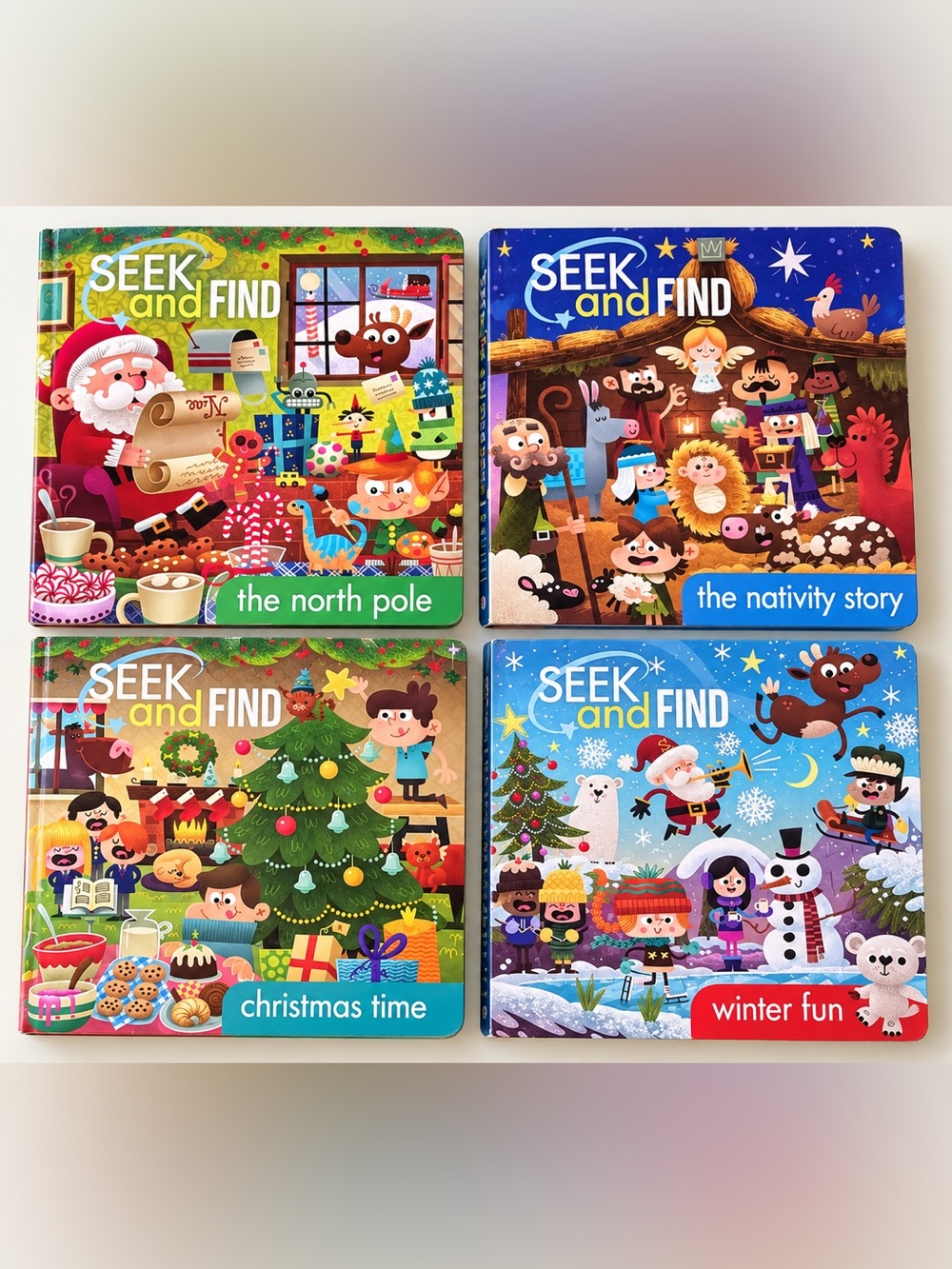 🧨 3 for $25❗️💰Seek and Find Christmas Board Books – Set of 4 | Ages 4–5
